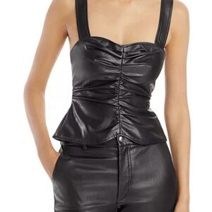 A.L.C Lauryn II Black Leather Women's Top Size 6
